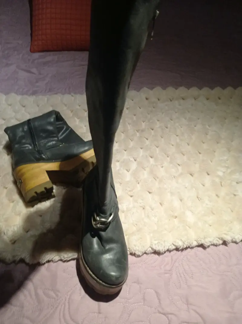 Botines de cuero gris - 3