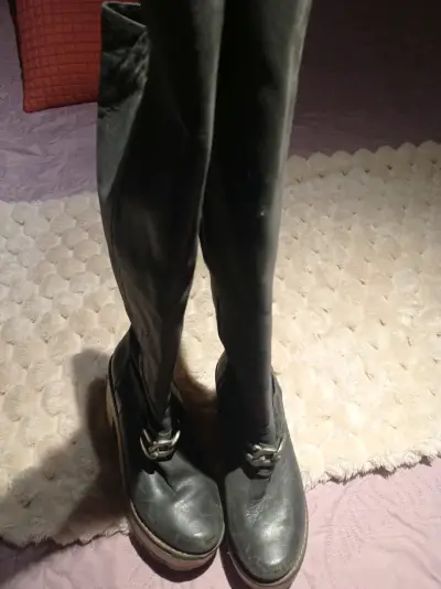 Botines de cuero gris - miniatura 4