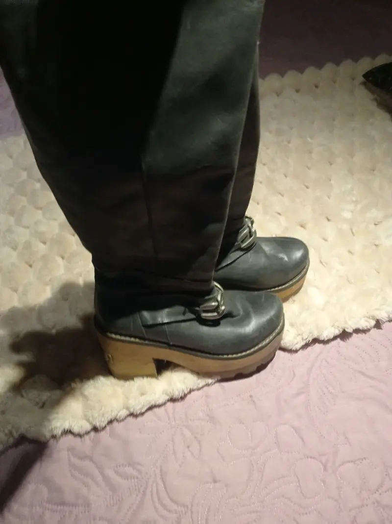 Botines de cuero gris - 5