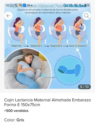 Cojín de lactancia maternal gris - miniatura 2