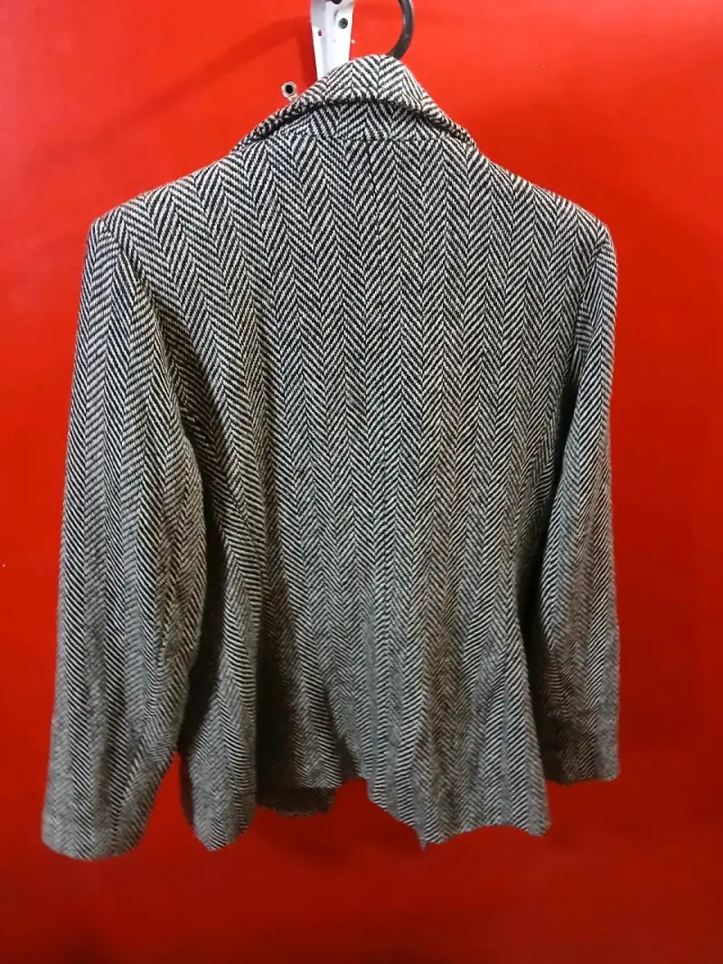 Abrigo de lana vintage gris - 2