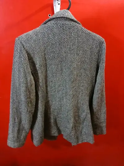 Abrigo de lana vintage gris - miniatura 2