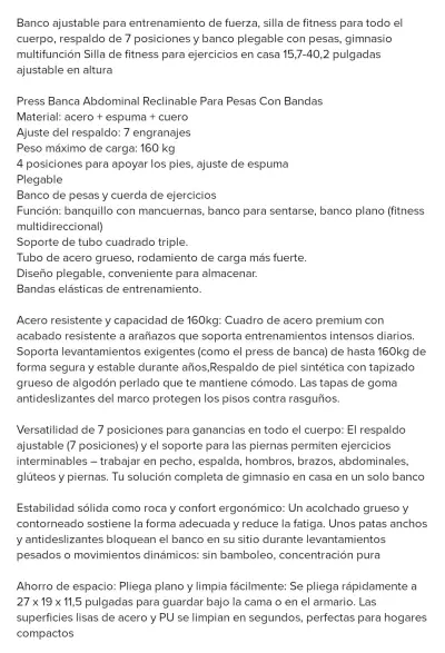 Banco de ejercicios reclinable - miniatura 4
