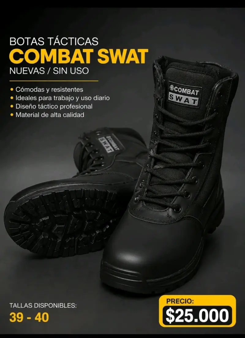 Botas tácticas negras Combat SWAT