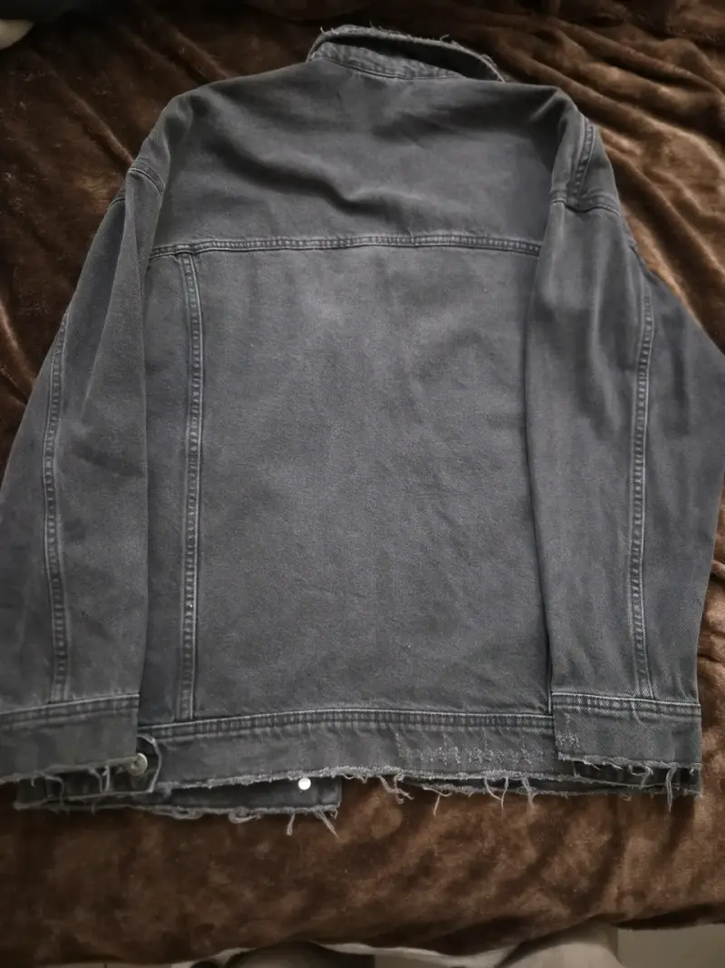 Chaqueta de mezclilla negra oversize - 3