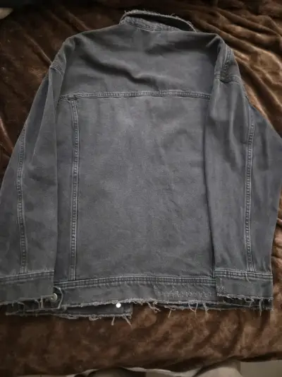 Chaqueta de mezclilla negra oversize - miniatura 3