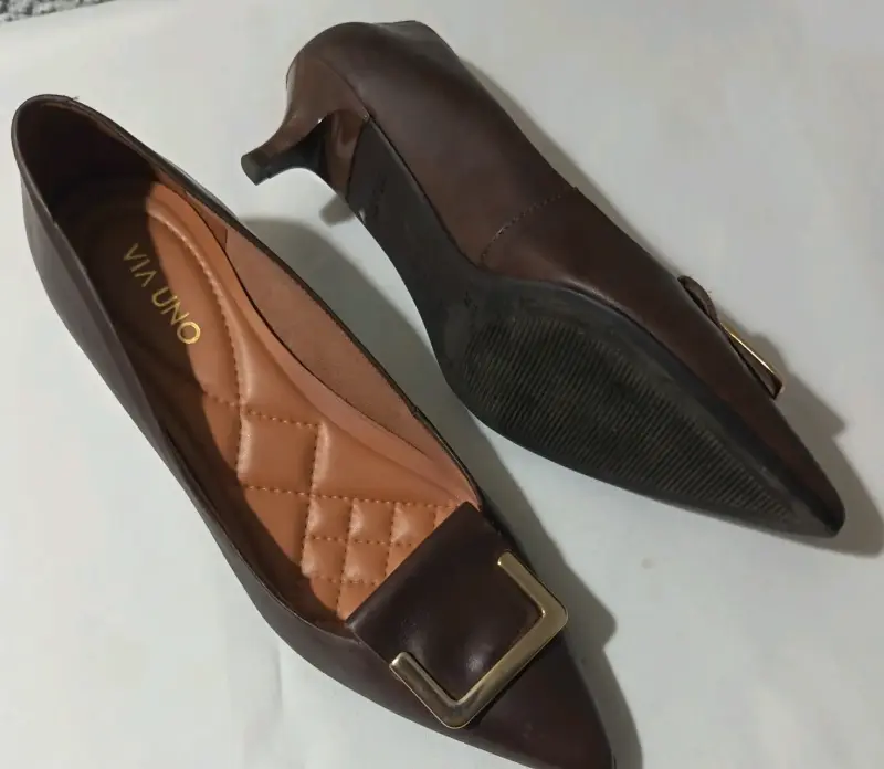 Zapatos planos marrón con hebilla - 2