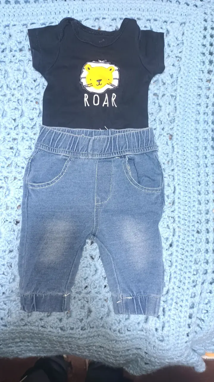 Conjunto bebé rayas azul - 2