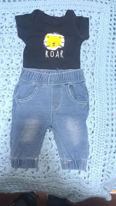 Conjunto bebé rayas azul - miniatura 2
