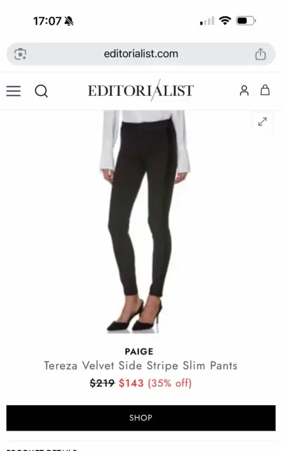 Pantalones negros Paige - miniatura 6