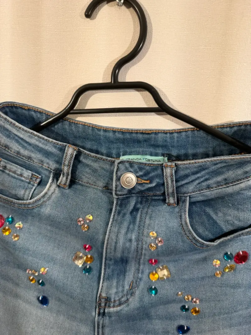 Jeans denim con piedras de colores franca fortuna - 2