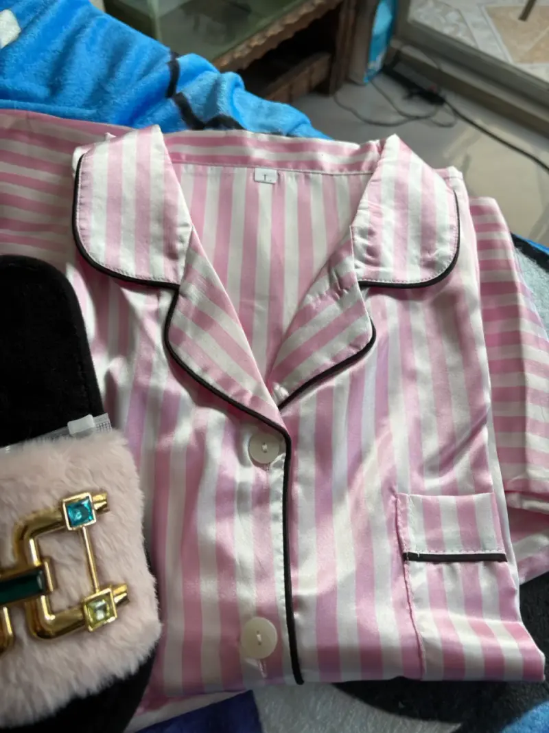 Pijama de rayas satinado - 2