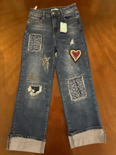 Jeans con parches y brillos franca fortuna - miniatura 5