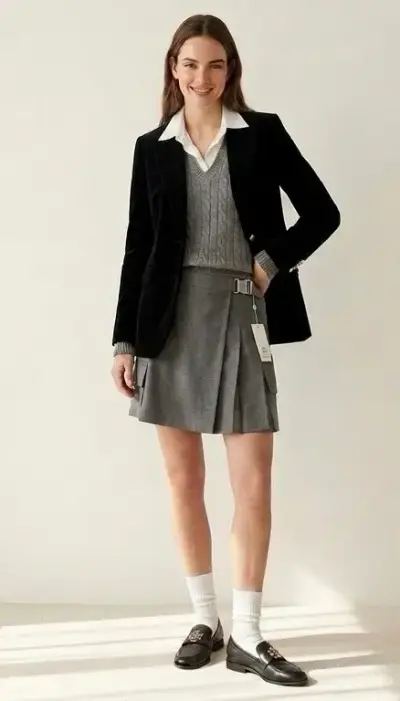 Falda gris con bolsillo Fbo italy - miniatura 5