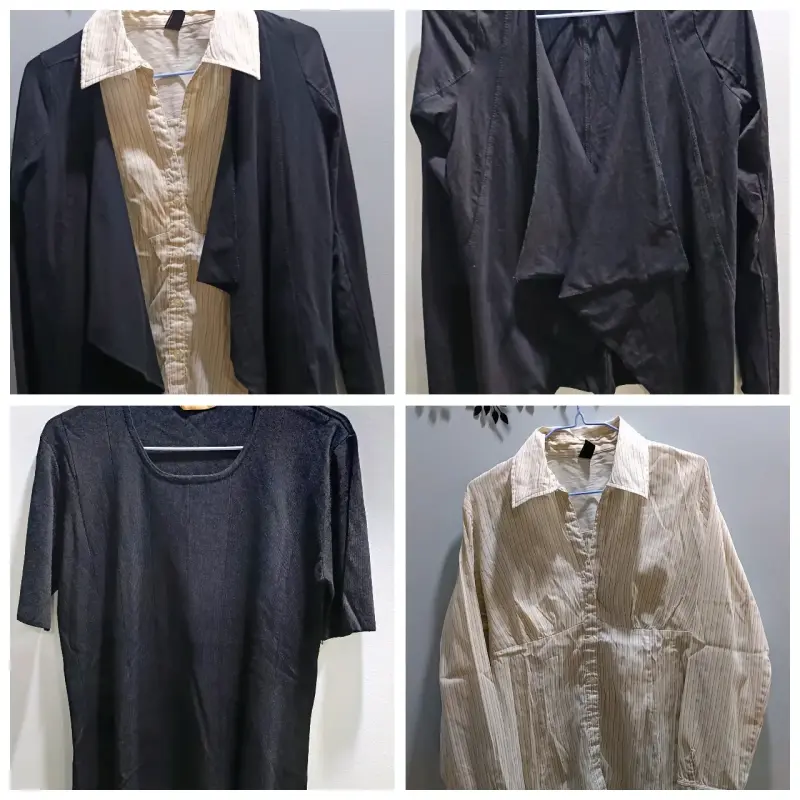 Conjunto blusa y chaqueta negra