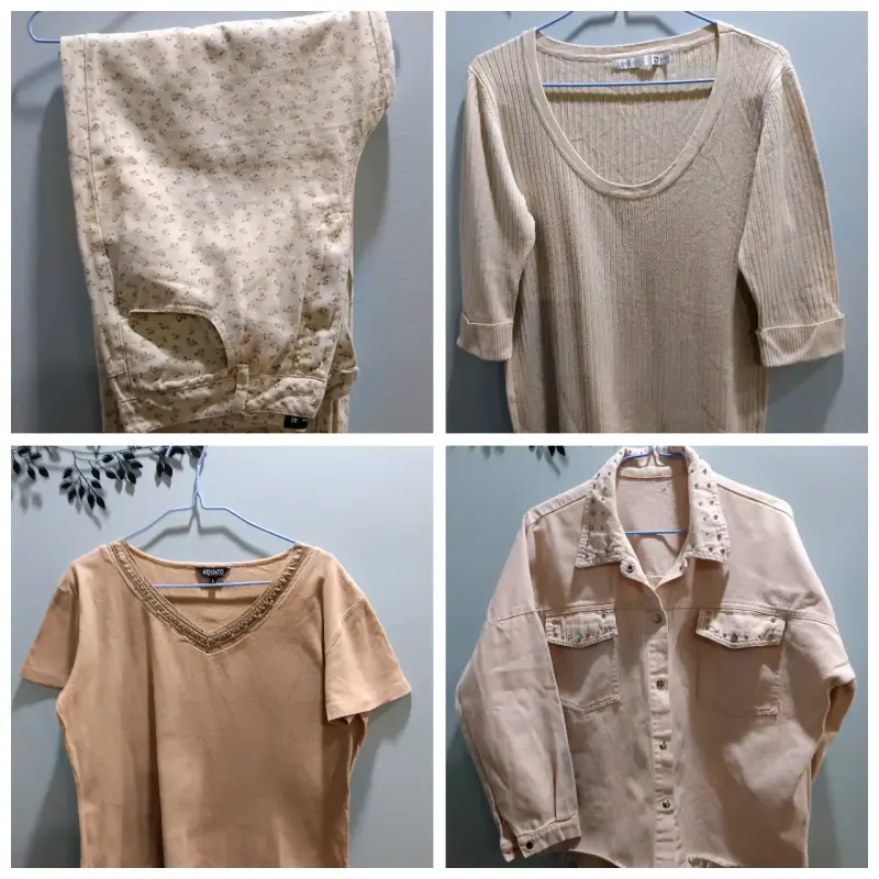 Conjunto ropa beige para mujer