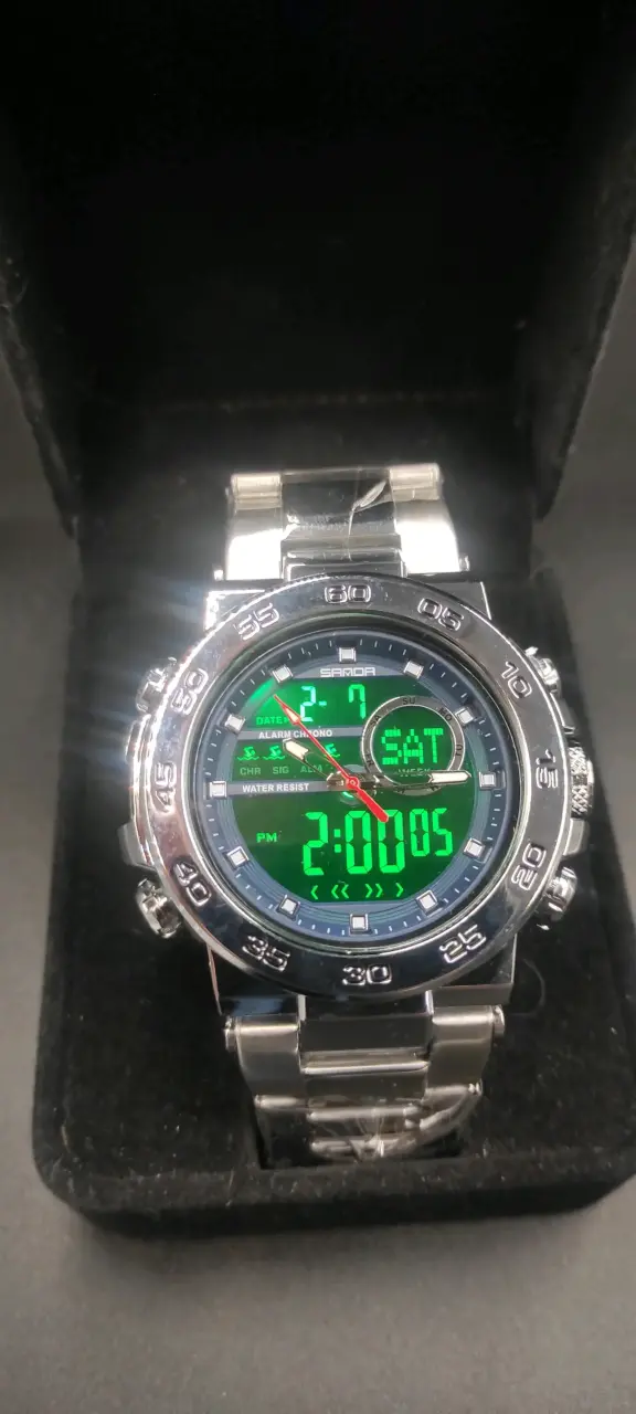 Reloj digital y análogo plateado Sanda - 3
