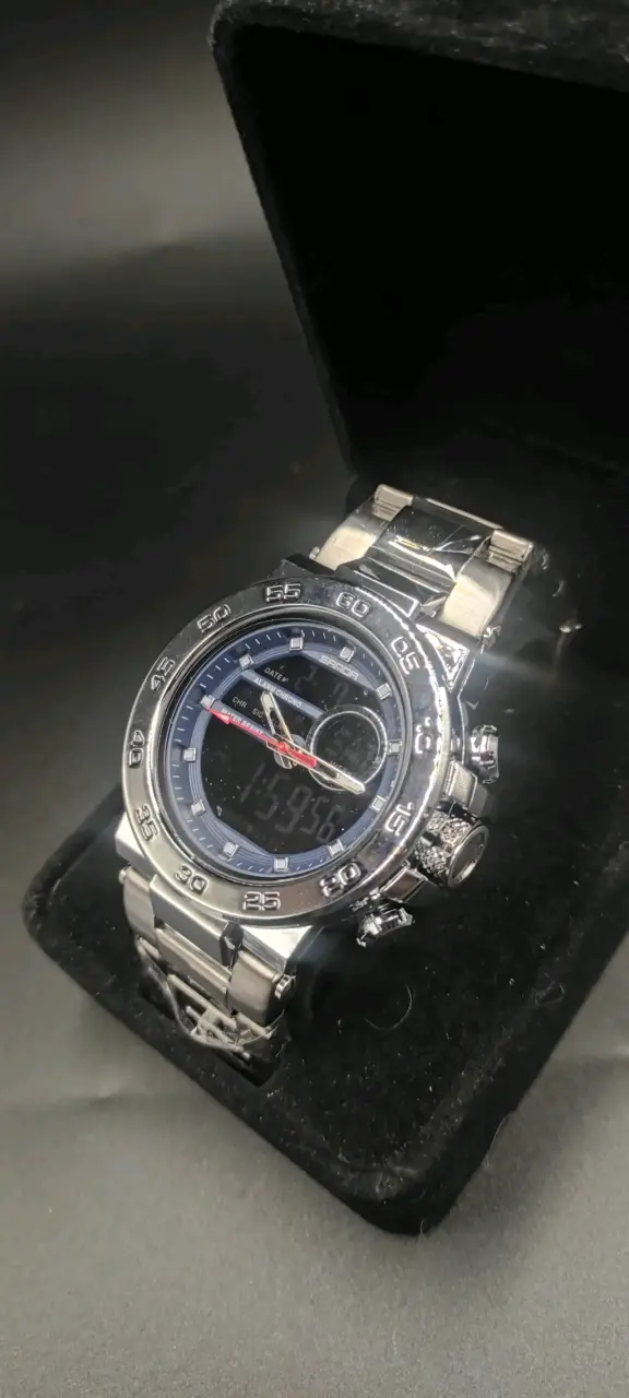 Reloj digital y análogo plateado Sanda - 4
