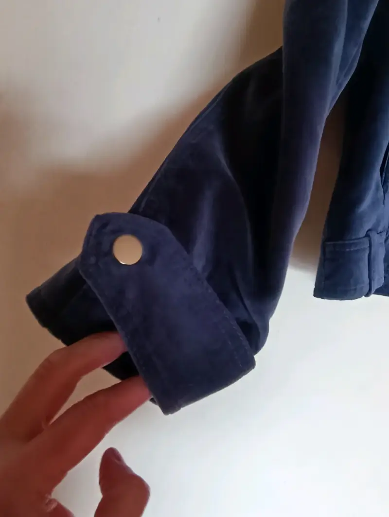Chaqueta azul de pana con cierre - 2