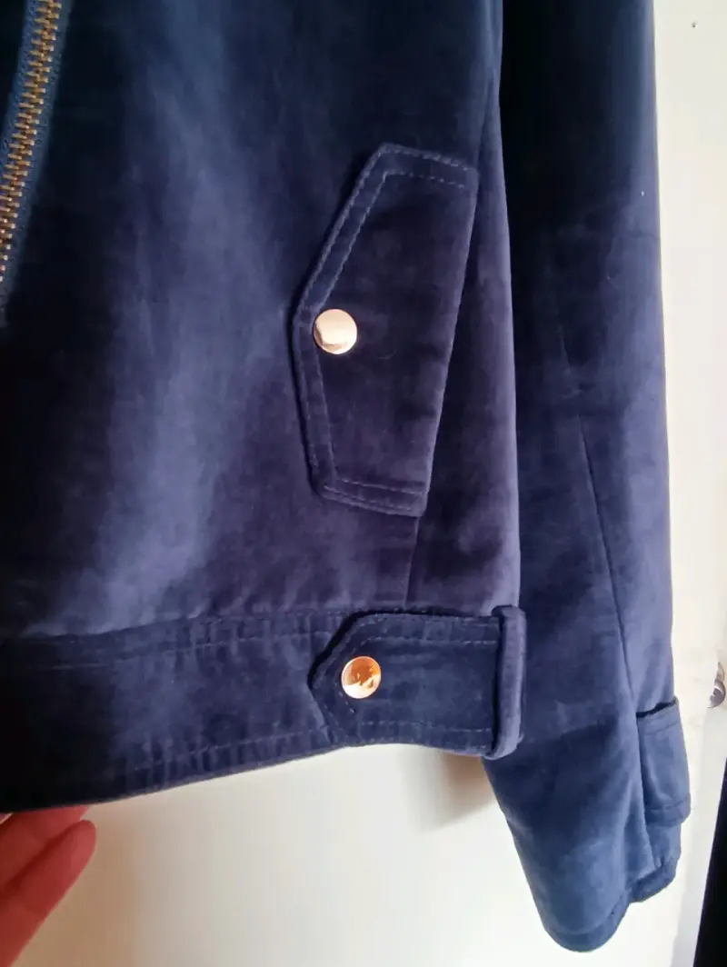 Chaqueta azul de pana con cierre - 3