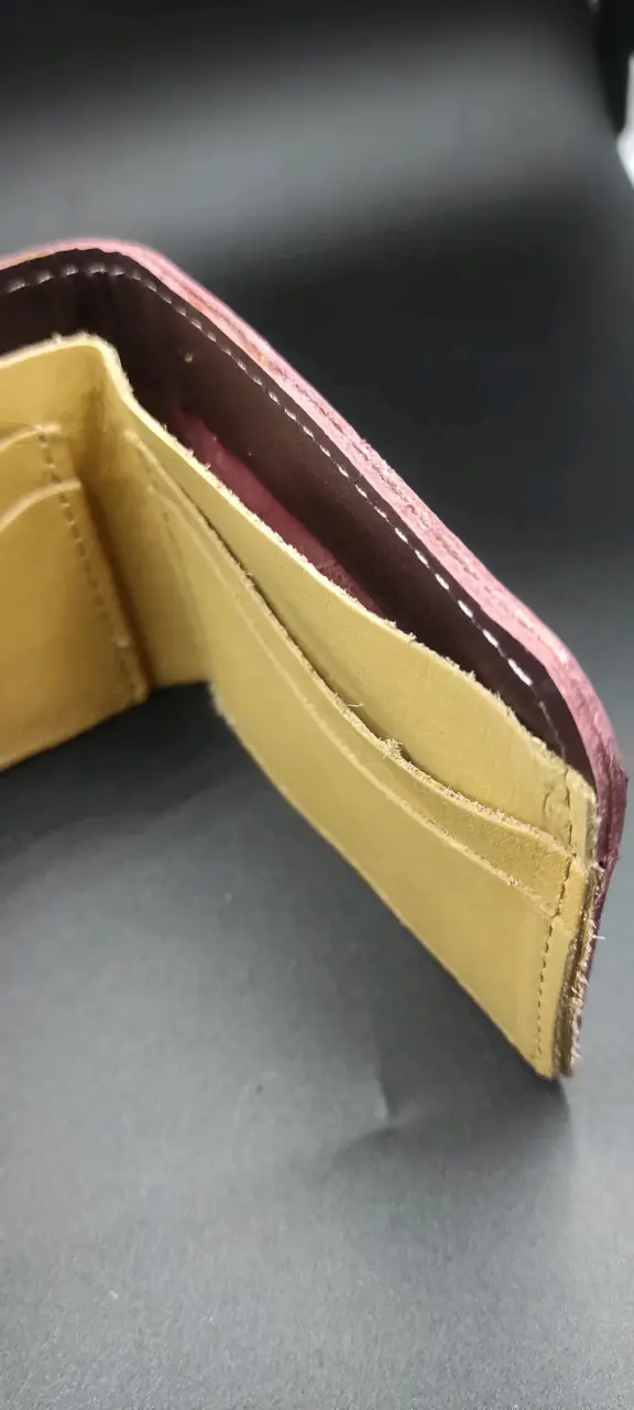Billetera de cuero vinotinto - 4