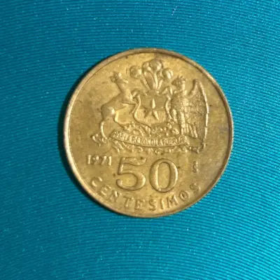 Moneda 50 centésimos 1971 chile - miniatura 1