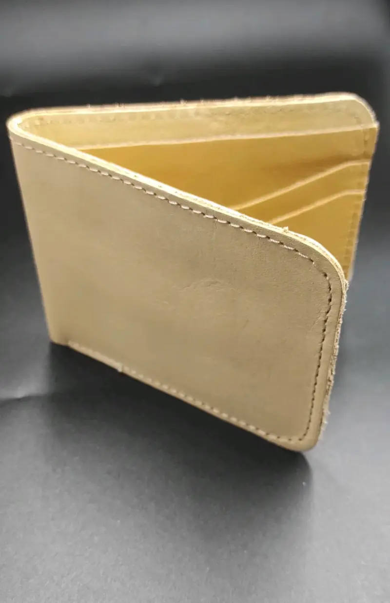 Billetera de cuero beige - 1
