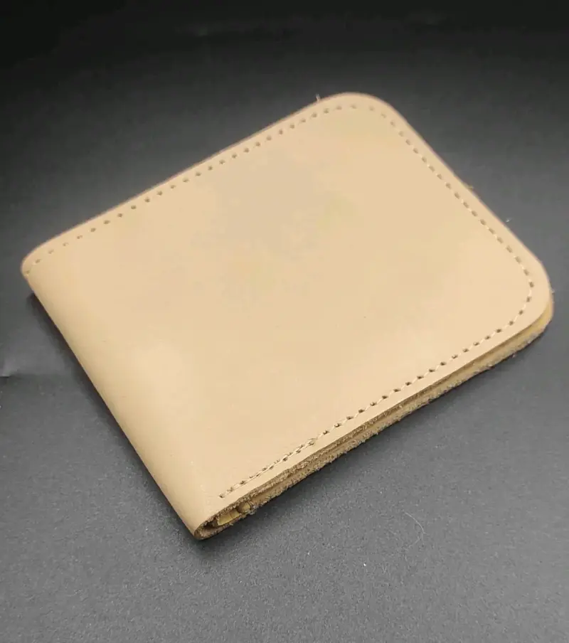 Billetera de cuero beige - 2
