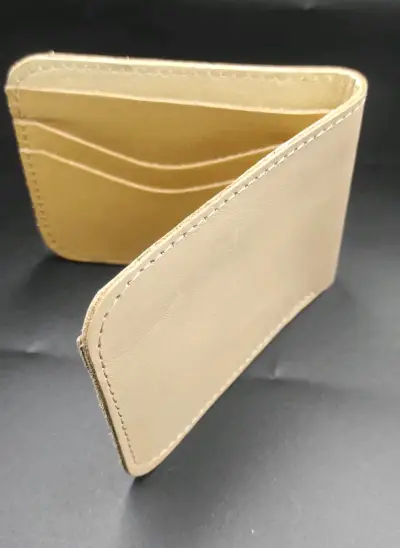 Billetera de cuero beige - miniatura 3