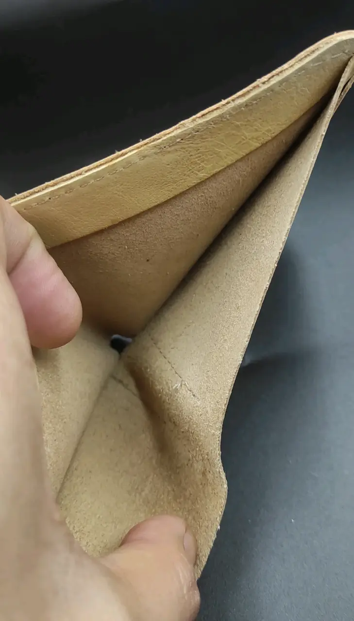 Billetera de cuero beige - 6