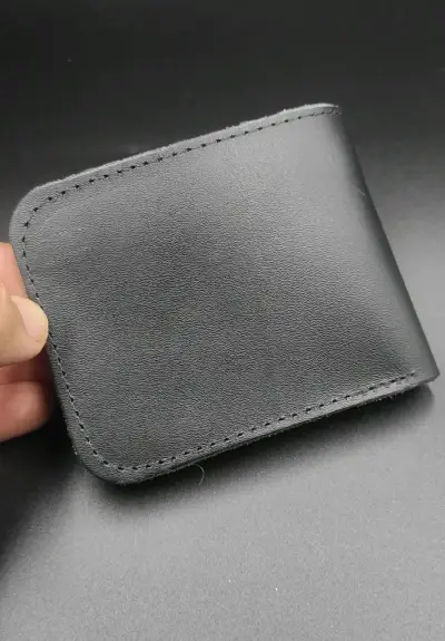 Billetera negra 100% CUERO - miniatura 1