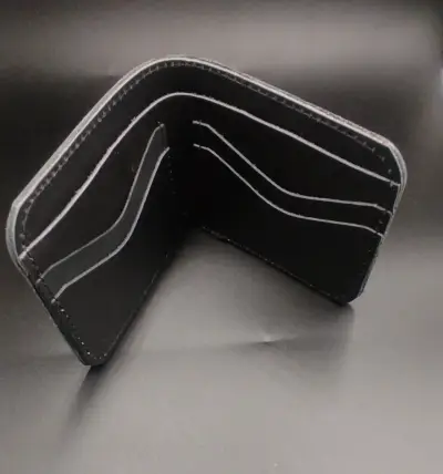Billetera negra 100% CUERO - miniatura 2