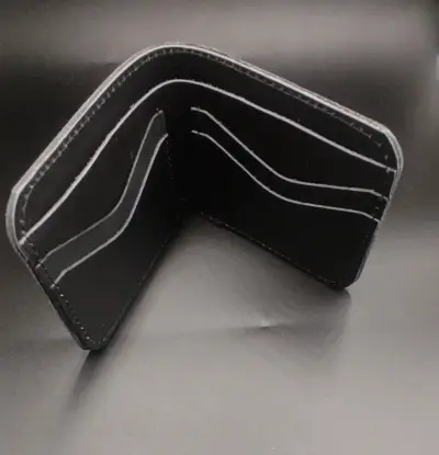 Billetera negra 100% CUERO - miniatura 3
