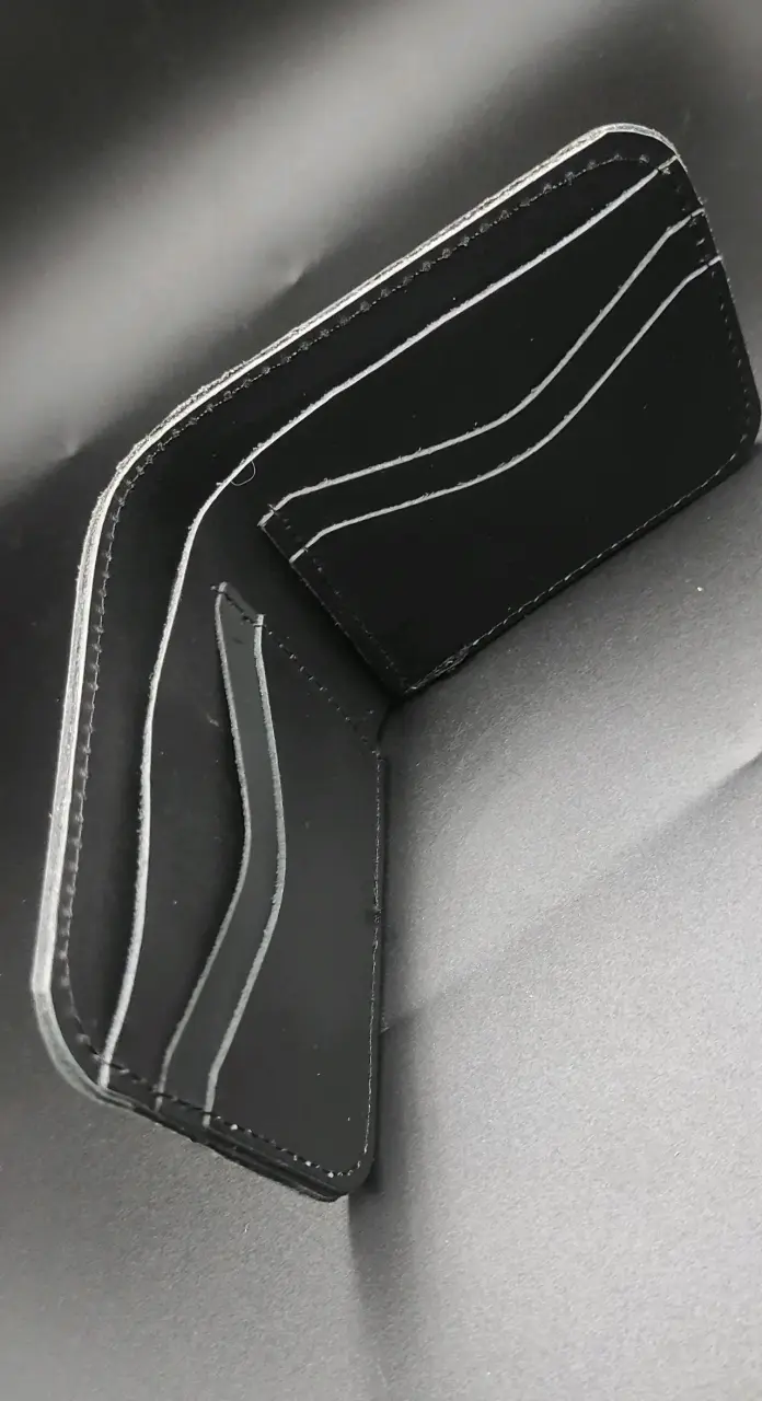 Billetera negra 100% CUERO - 5