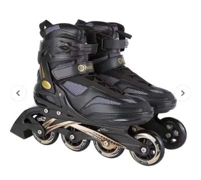 Patines en línea negros y dorados - miniatura 3