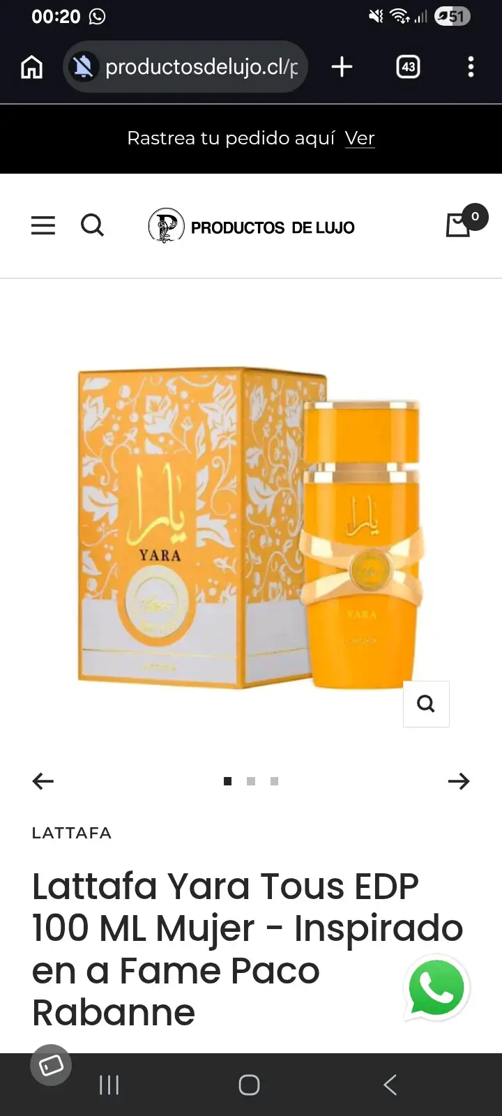 Perfume Lattafa Yara Tous 100ml