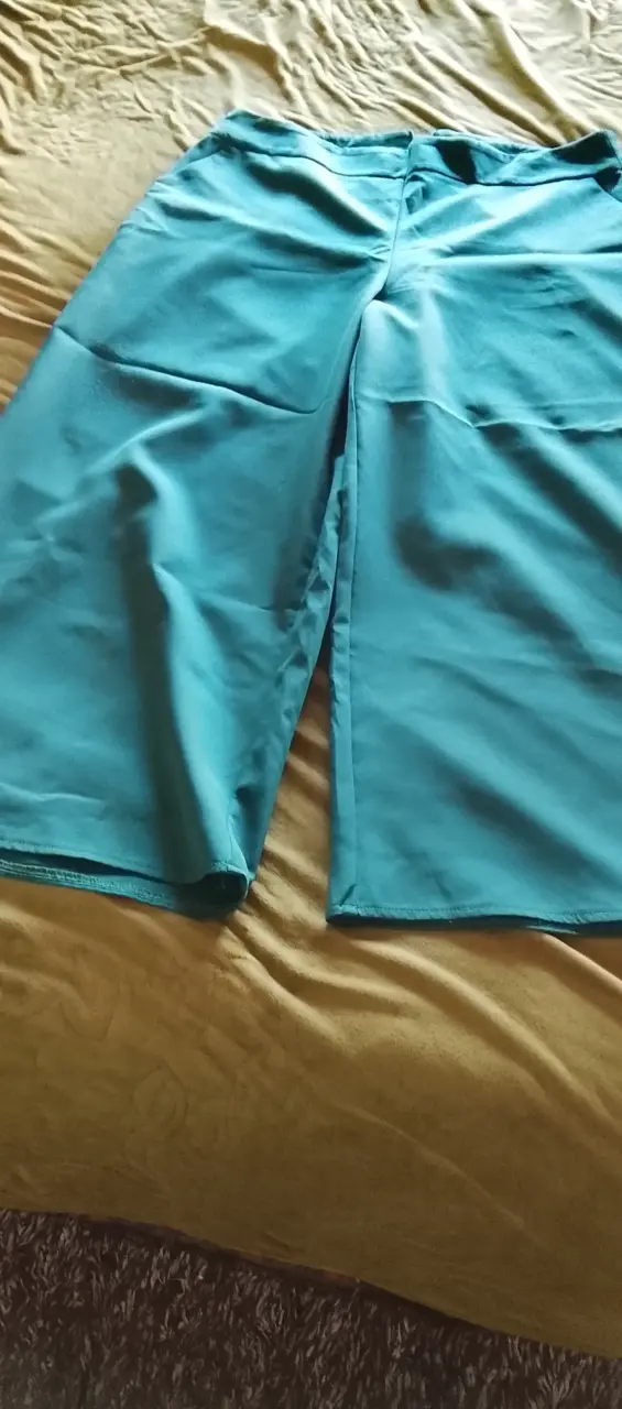 Pantalones de algodón beige y azul talla 42 _ 44 - 5
