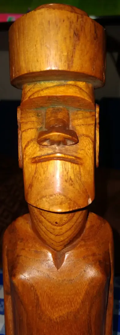 Escultura de madera Moái - miniatura 2