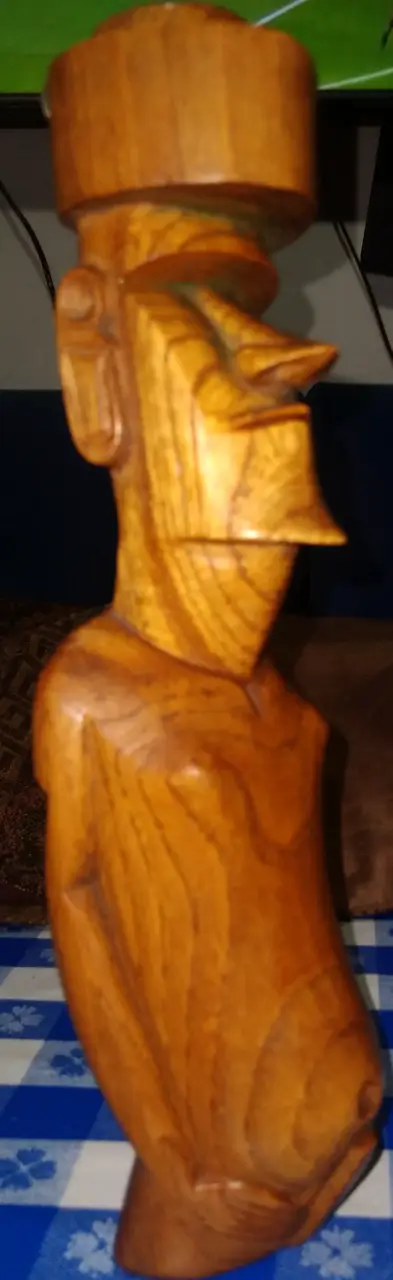 Escultura de madera Moái - miniatura 5