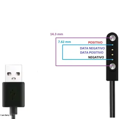 Cable Cargador Magnetico USB Para Reloj 4 Pines Me - miniatura 2