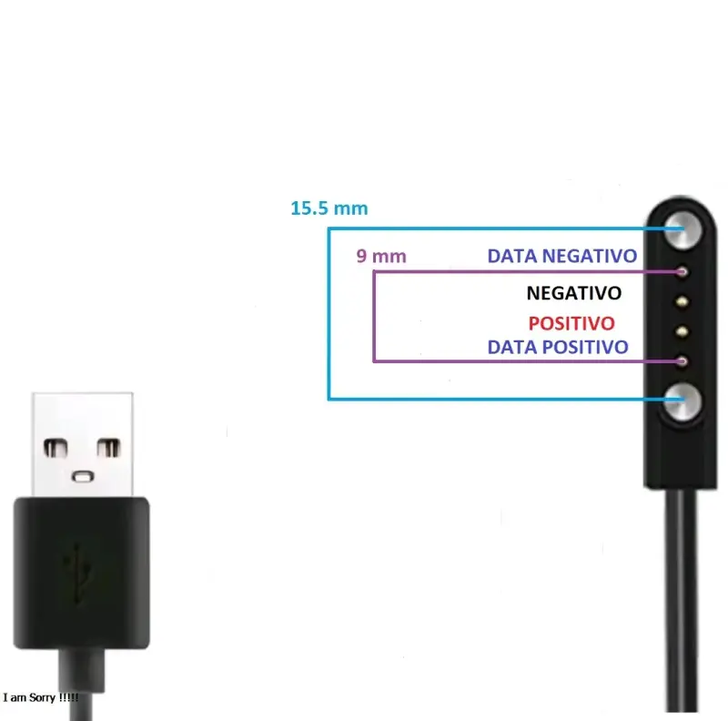 Cable Cargador Magnetico USB Para Reloj 4 Pines Me - 3
