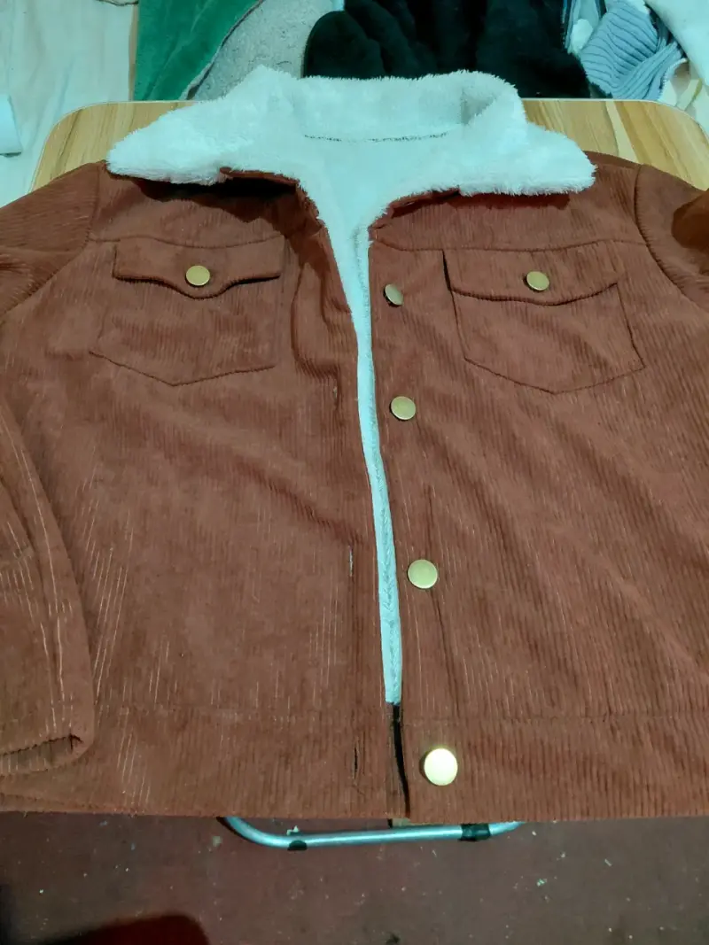 Chaqueta de pana marrón con forro - 3