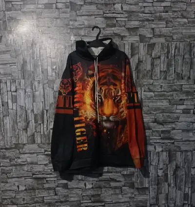 Poleron diseño de tigre talla L da para M adulto - miniatura 1