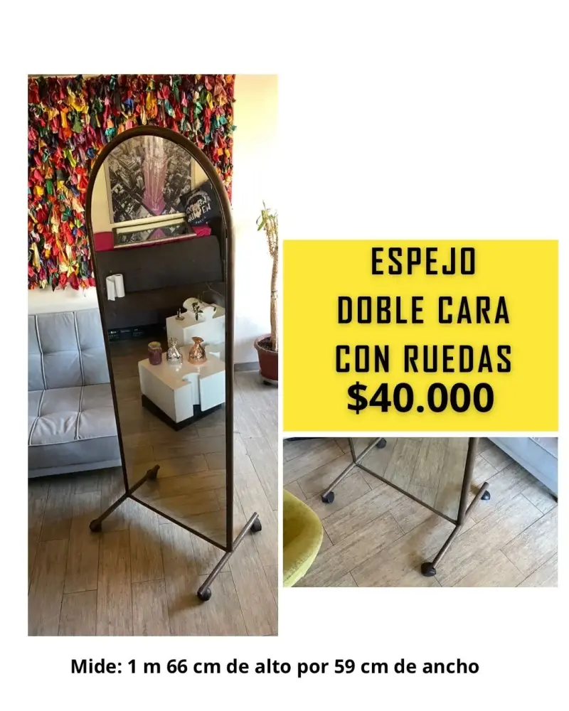 Espejo doble cara con ruedas - 1