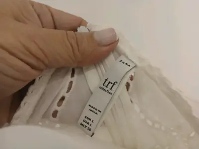 Blusa blanca Zara TRF - miniatura 1