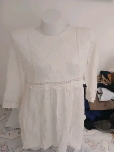 Blusa blanca Zara TRF - miniatura 4