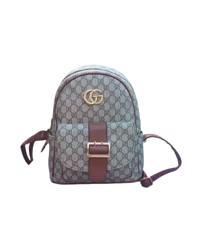Mochila estampada marrón con logo - miniatura 1
