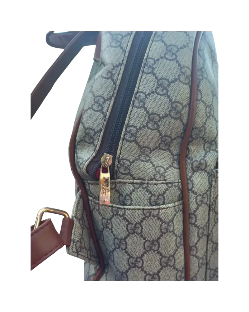 Mochila estampada marrón con logo - 2
