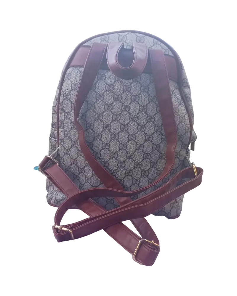 Mochila estampada marrón con logo - 3