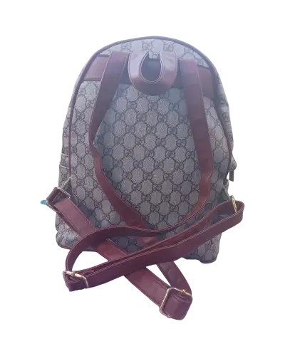 Mochila estampada marrón con logo - miniatura 3